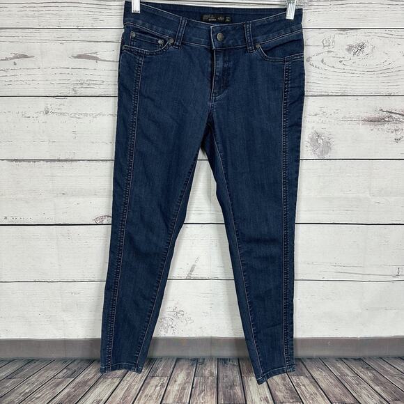 Prana Jeans Womens Size 4 Blue Skinny Low Rise Dark Wash Minimalist Organic - Picture 1 of 12